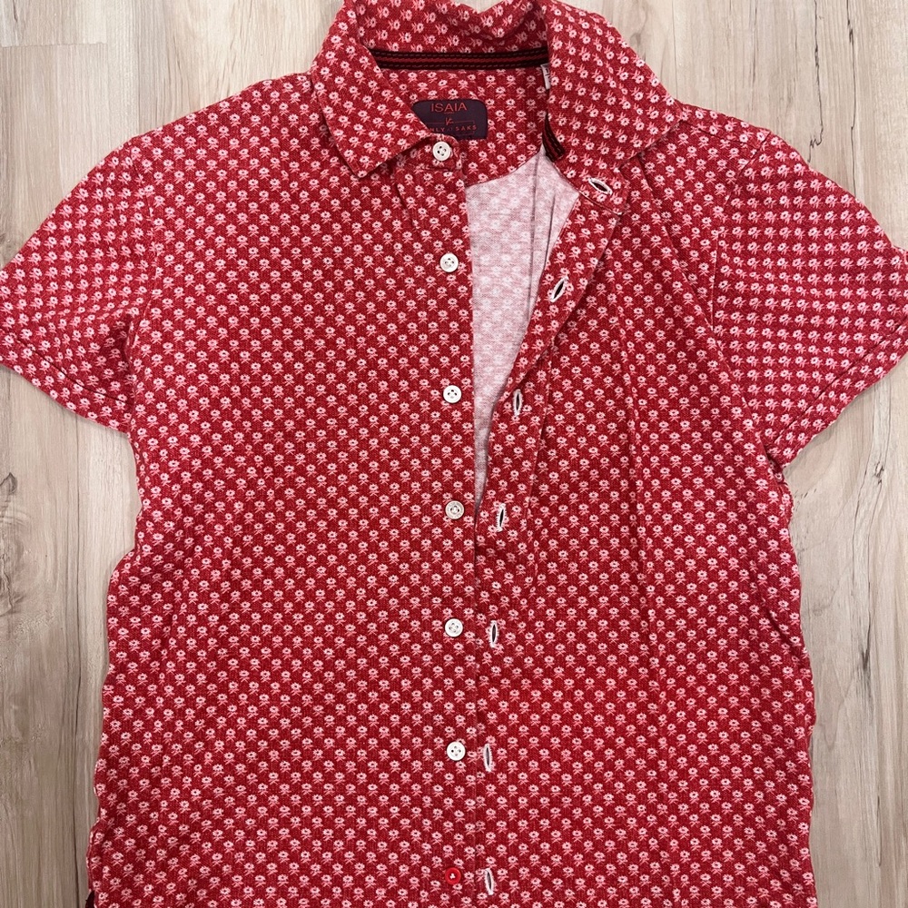 Relisted - Isaia x saks shirt sleeve button down floral